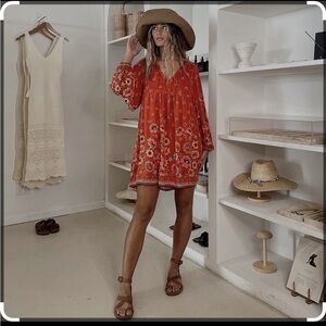 Spell Joni Tunic Dress in Campfire